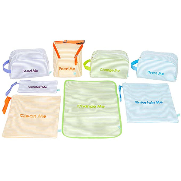 Diaper Bag Organizing Pouches (Set of 4) - Rainbow Diaper Bag Organizer Pouches - Baby Diaper Clutch Bag, Wet Bag, Mama Bag, Snacks Diaper Bag